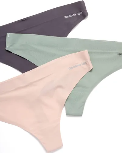 Vista 2 de Reebok Ropa interior para mujer - Tanga elástica de rendimiento (paquete de 3)