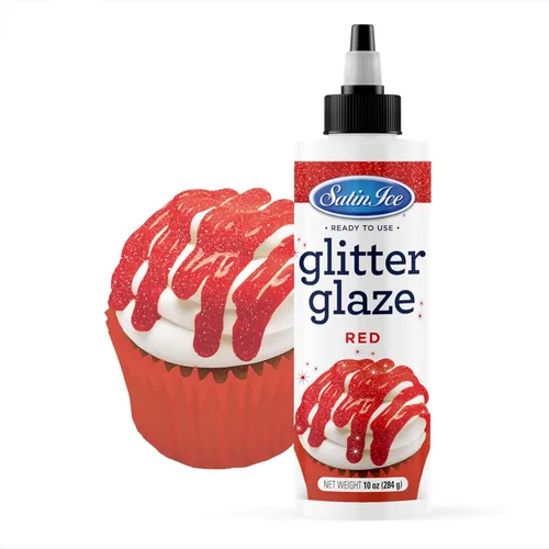 Vista 10 de Satin Ice Esmalte de purpurina negra (botella de 10 onzas) para decorar pasteles, cupcakes, brownies y donas
