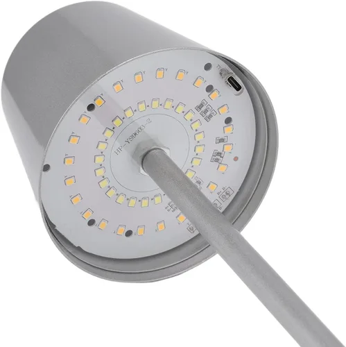 Vista 8 de TOPINCN, Alto brillo LED táctil regulable moderno simple, recargable inalámbrico para restaurante bar (plata)