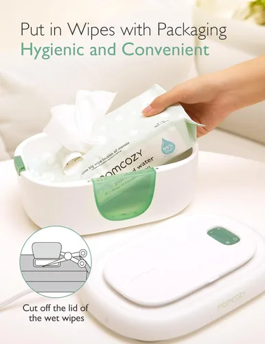 Vista 5 de Momcozy Calentador de toallitas mejorado, sellos dobles para un dispensador de toallitas de humedad máximo, innovador diseño de resorte, compatible