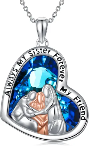 Vista 23 de WINNICACA Gifts for Sister from Brother/Sisters Sterling Silver 01-2 Collar para hermanos y hermanas