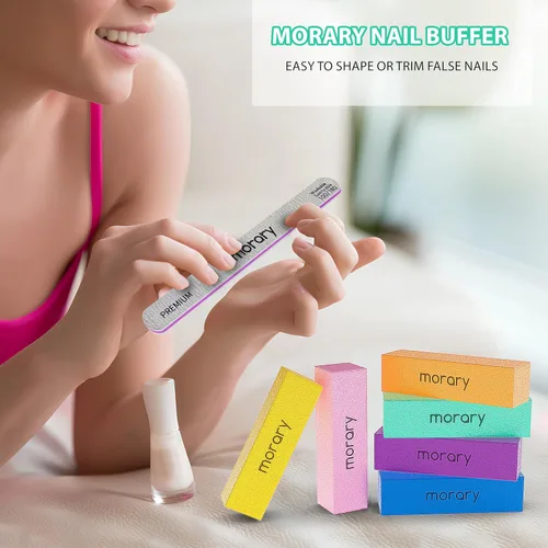 Vista 5 de Limas de uñas y pulidoras de 12 piezas, kit de herramientas profesionales de manicura, 6 unidades grises de doble cara de grano 100/180 limas