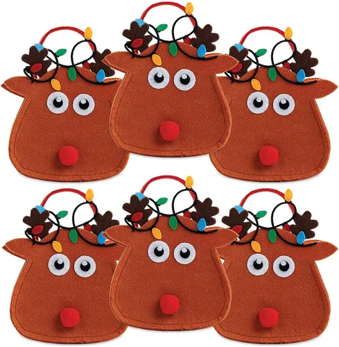 Vista 11 de Cardinal Ornament - Bolsas de fieltro de Navidad – Juego de 5 bolsas de regalo para niños, fiestas de vacaciones, decoración de profesores