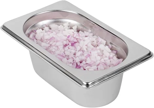 Vista 26 de Restaurantware Met Lux - Bandeja de mesa de vapor de 7 x 6.4 x 2.5 pulgadas, 1 sexto sartén de hotel, bandeja de acero inoxidable plateado profundo