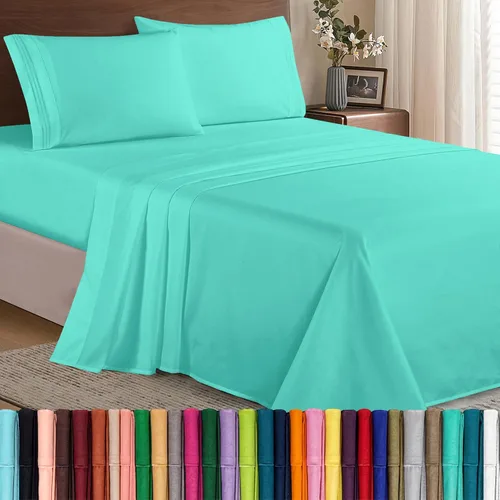 Vista 55 de Elegant Comfort - Juego de sábanas de microfibra de 1500 hilos de calidad hotelera prémium de 4 piezas - Resistente a arrugas, sábana bajera