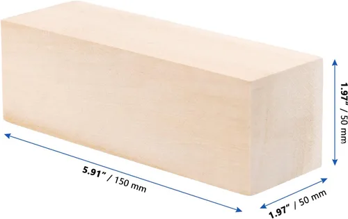 Vista 2 de MANCHAP Paquete de 16 bloques de tallado de madera de tilo de 6 x 2 x 2 pulgadas, bloques de tallado de madera maciza sin terminar, bloque de tilo