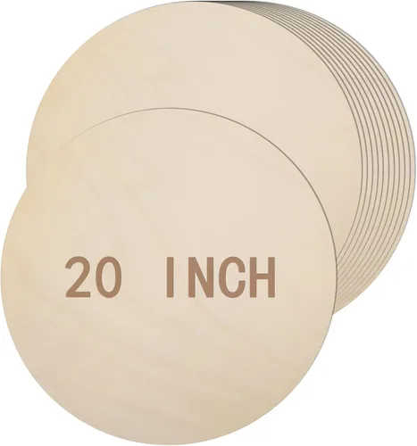 Vista 9 de AWIZOM - 12 círculos redondos de madera de 16 pulgadas para manualidades, discos de madera sin terminar 1/8 Inch Thick Natural Blank Wooden Boards