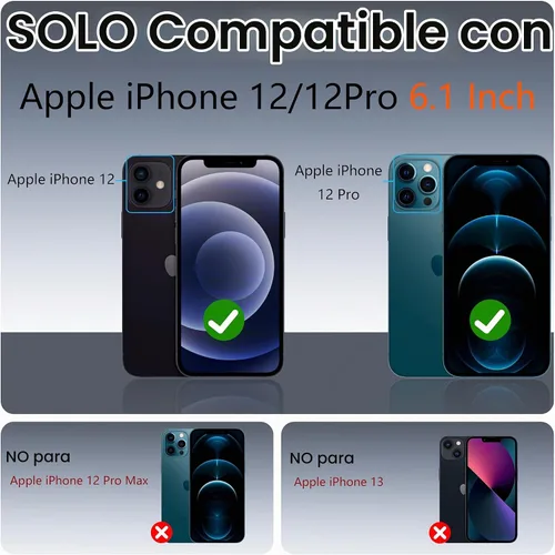 Vista 2 de YmhxcY Funda para iPhone 12 y iPhone 12 Pro, a prueba de golpes, a prueba de caídas, a prueba de polvo, a prueba de caídas, 3 capas, duradera, funda