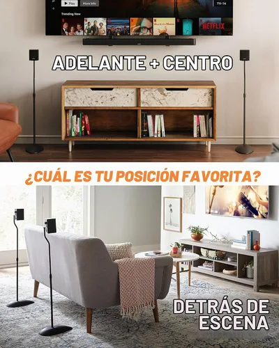 Vista 3 de ECHOGEAR Soportes universales para altavoces, altura ajustable con compatibilidad universal, funciona con Vizio, Klipsch, Bose y más, incluye