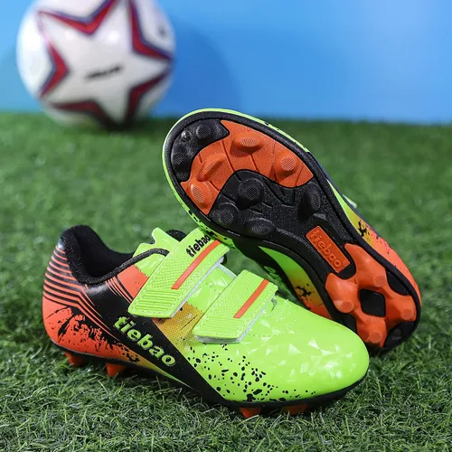 Vista 5 de MiFeloo Botas de fútbol para niños, deportes al aire libre, HGAG, zapatos de entrenamiento para niños y niñas, zapatos de entrenamiento