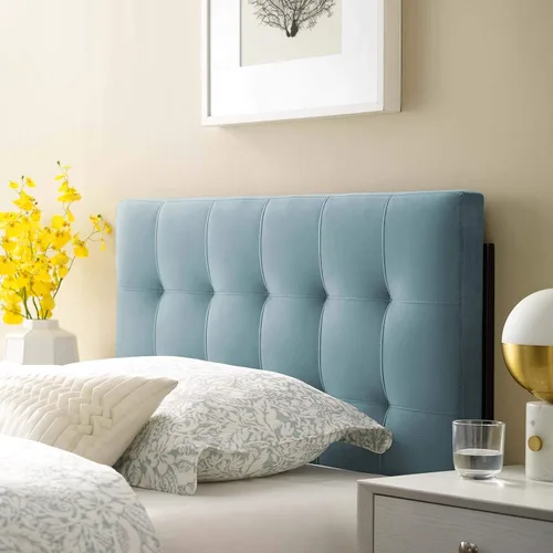 Vista 9 de Modway Lily Biscuit - Cabecero de terciopelo con estilo capitoné para cama individual, color gris
