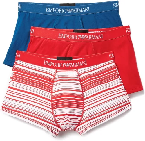 Vista 8 de Emporio Armani Troncos de algodón, paquete de 3 Negro/Blanco/Rojo