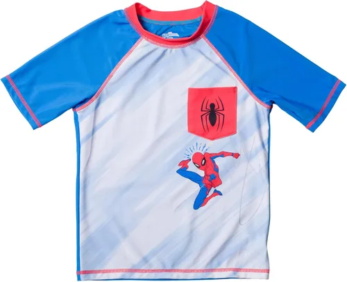 Vista 7 de Marvel Avengers Spider-Man Hulk Black Panther Iron Man Thor Rash Guard - Camiseta de natación para niños pequeños y grandes Azul