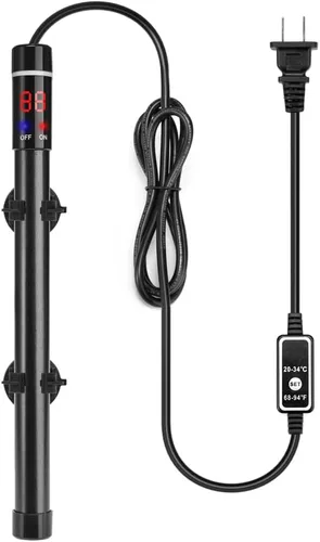 Vista 8 de DaToo Calentador sumergible para acuario de aleación de titanio de 100 W, termostato de control de temperatura externo de 100 W, con pantalla LED