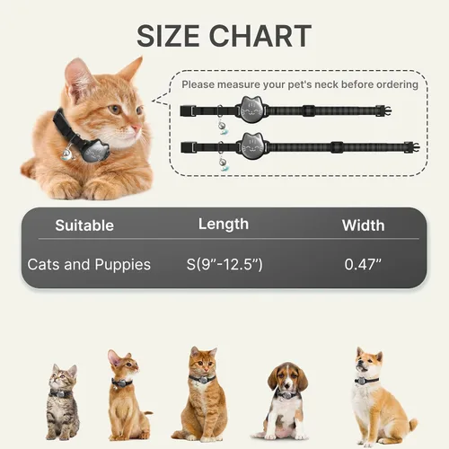 Vista 2 de AirTag - Collar de gato reflectante compatible con Apple AirTag de 1ª y 2ª generación, soporte oculto con campana, correa ligera resistente al agua