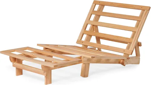Vista 16 de Nirvana Futons Tumbona de futón doble con colchón de microfibra de madera maciza natural Fudge de microfibra