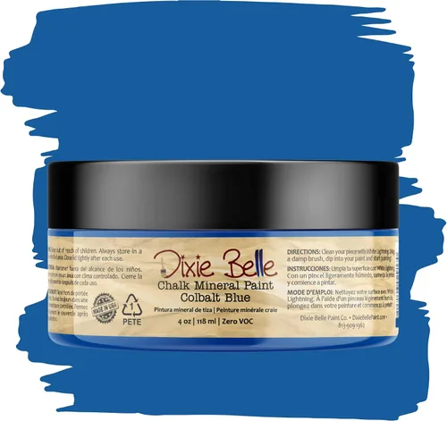 Vista 180 de Pintura para muebles con acabado de tiza Dixie Belle Paint Company - Amatista (4oz) - Pintura mineral de tiza chic púrpura profundo mate
