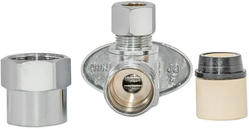 Vista 4 de Eastman 1/2 pulgada CPVC x 3/8 pulgadas OD compresión cuarto ángulo de giro válvula de parada, accesorios de fontanería de latón, cromo, 10729LF