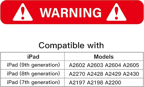 Vista 2 de RUBAN Funda para iPad de 9ª/8ª/7ª generación de 10.2 pulgadas 2021/2020/2019 Funda protectora con soporte inteligente (negro)