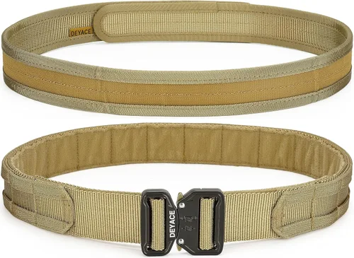 Vista 7 de DEYACE Cinturón de batalla de liberación rápida, cinturón táctico MOLLE resistente de 1.75 pulgadas y cinturón interior EDC de 1.5 pulgadas