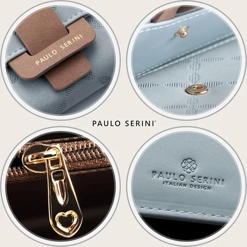 Vista 3 de PAULO SERINI Cartera Mujer - Cartera para mujer con monedero - Tarjetero 9 tarjetas - Pulsera - Carteras veganas para mujer - Regalos de cumpleaños