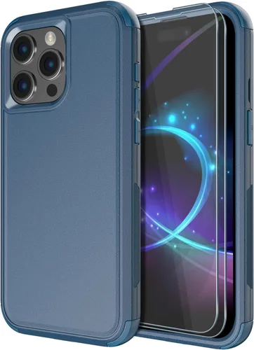 Vista 34 de Diverbox Funda para iPhone 15 Plus [a prueba de golpes] [a prueba de caídas] [protector de pantalla de vidrio templado], funda de protección