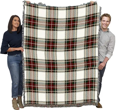 Vista 17 de Pure Country Weavers - Manta a cuadros Black Watch Tartan - Tapicería de regalo tejida con patrones, de algodón - Fabricada en Estados Unidos (72x54)