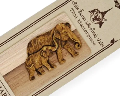 Vista 10 de WitnyStore Marcapáginas de madera tallada de 7 pulgadas de largo, elefante, mamá, caricia, bebé, horizontal, diseño único, marcapáginas hechas a