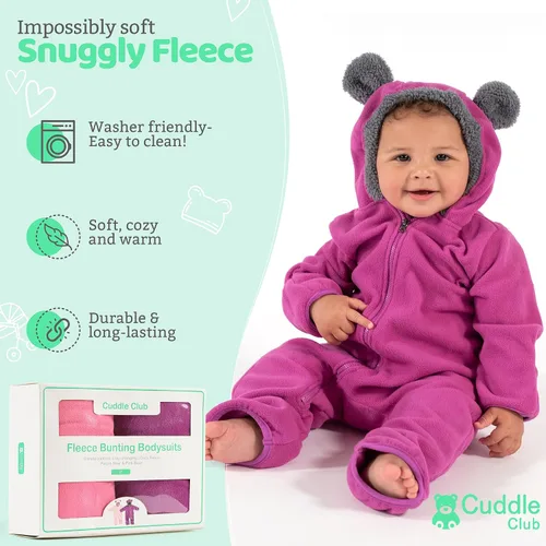 Vista 111 de Enterizo de vellón para bebé, rómper de una sola pieza con capucha para niños, ropa para exteriores, chaqueta infantil