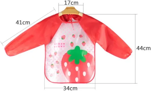 Vista 4 de EchoDone 4 paquetes de delantales de manga larga impermeables para niños, delantales de pintura para niños de 1 a 4 años, colour mixture