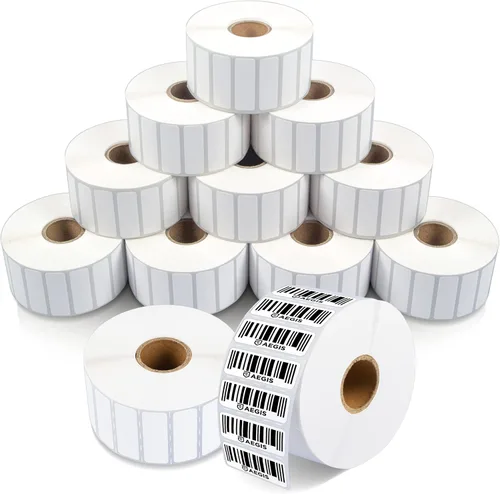 Vista 10 de Aegis Adhesives - Etiquetas térmicas directas de 1 pulgada x ½ pulgada para etiquetas de precio pequeño, dirección de devolución, carpeta
