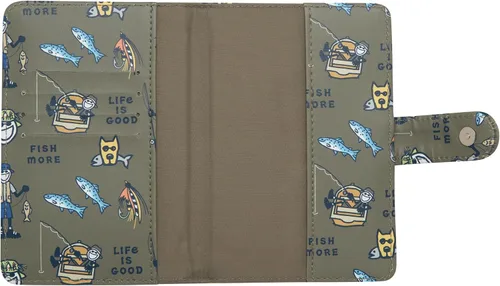 Vista 6 de Life is Good Travel Passport Cover - Anti-Theft Passport Holder Wallet with Interior Card Slots with Magnetic Snap Closure, Gone Fishing