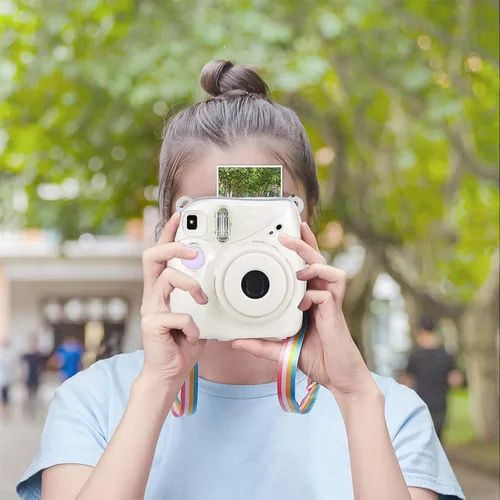 Vista 2 de Rieibi Funda para cámara instantánea Fujifilm Mini 7+, funda protectora de PP con correa de hombro extraíble