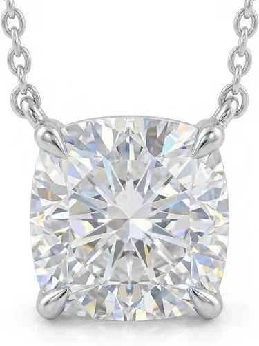 Vista 10 de La Joya 1/2-2 CT Lab Grown Diamond Necklace 14K White Gold Multi Shape Oro blanco