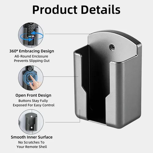 Vista 4 de Soporte remoto compatible con Fire TV Stick Alexa Voice Remote, autoadhesivo, soporte para control remoto de TV, ajuste cómodo de precisión