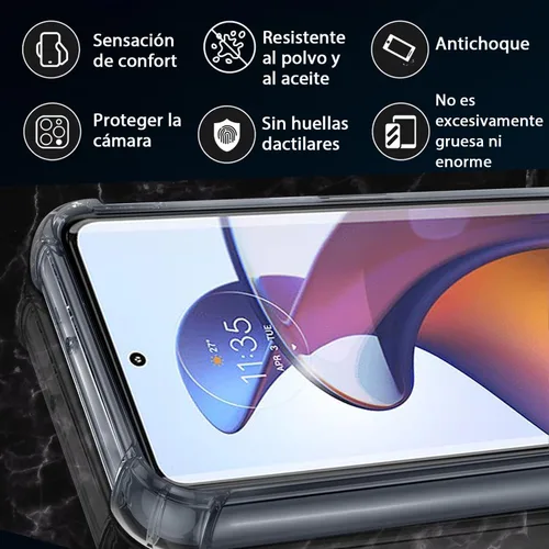 Vista 3 de USTIYA Funda para Motorola Moto Edge 30 Fusion Clear TPU Cuatro Esquinas Cubierta Protectora Transparente Suave