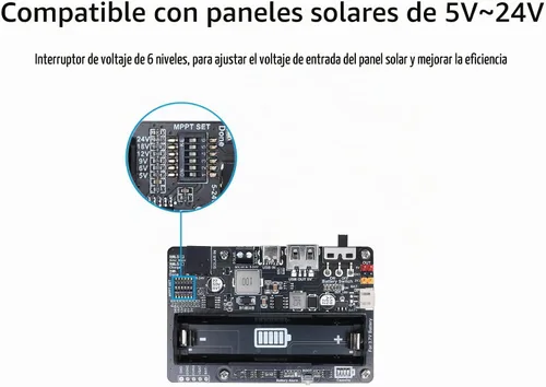 Vista 6 de Módulo de administrador de energía solar/energía, energía solar para panel solar de 5 V-24 V, soporta panel solar o puerto USB Ba-ttery carga