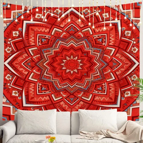 Vista 43 de Shrahala Circles Tapestry, Abstract Art With Various Circles Wall Hanging Hd Print Polyester Backdrop For Dorm Room Bedroom 30 X 40 In