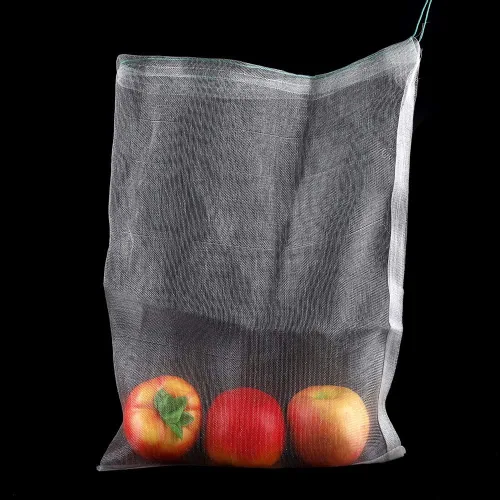 Vista 2 de 50 bolsas de malla de nailon transparentes, reutilizables, para plantas de jardín, frutas, bolsas de almacenamiento con cordón de malla de múltiples