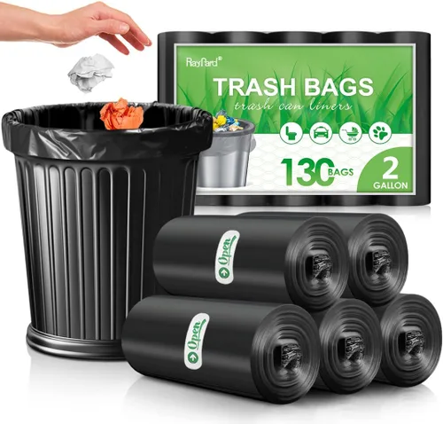 Vista 14 de Bolsas de basura pequeñas y fuertes de 6 galones (ajuste de 5.5-6 galones), 72 bolsas de basura de 25 litros para el hogar, oficina, cocina, baño