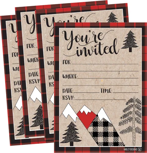 Vista 7 de Hadley Designs 25 invitaciones de fiesta de Navidad - Tarjetas de invitación de vacaciones premium para niños y adultos, invitaciones de fiesta