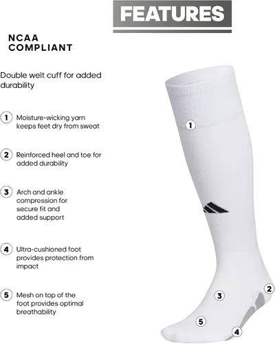 Vista 2 de Adidas Calcetines sobre la pantorrilla, de uso general, para todo deporte, 1 par