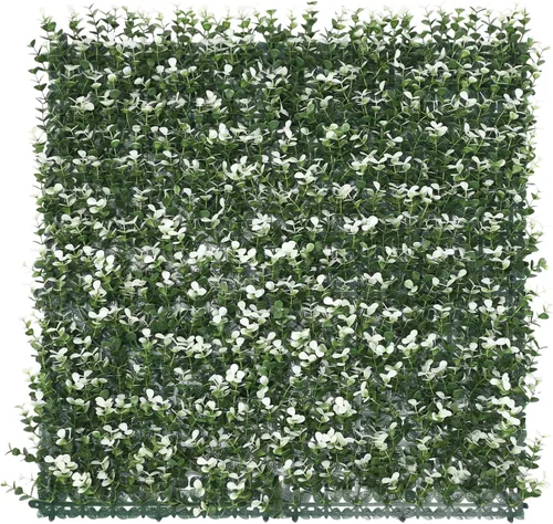 Vista 9 de E&K Panel de valla de plantas artificiales de 20 x 20 pulgadas, hojas sintéticas, césped, panel de privacidad para interiores y exteriores