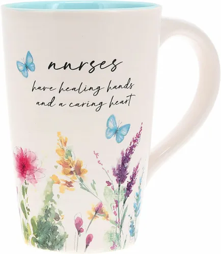 Vista 13 de Pabellón - Taza de 17 onzas para abuela, taza de café con patrón floral, taza de café de mariposas, ideas de cocina para primavera y verano, taza