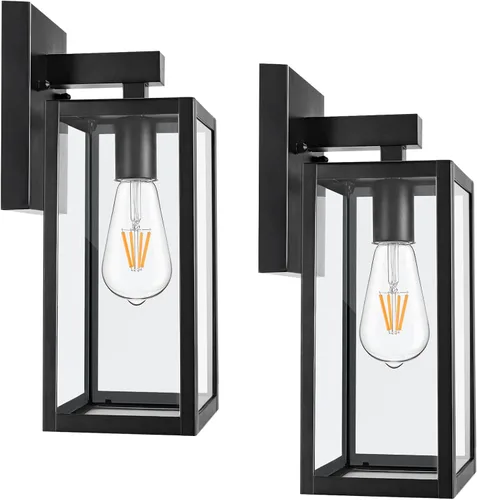 Vista 10 de MAXvolador Lámparas de pared al aire libre, linternas impermeables Negro