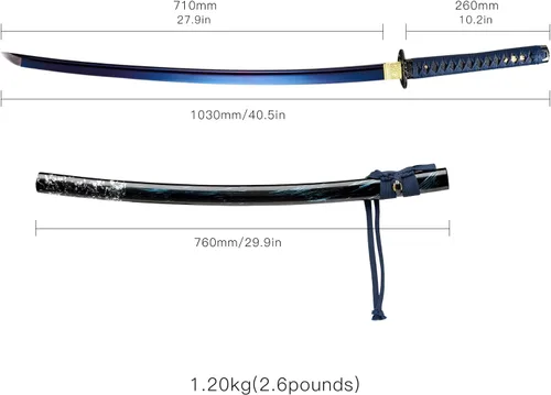 Vista 2 de Authentic Japanese Katana Sword - Exquisite Craftsmanship Real Katana, High Toughness katanas