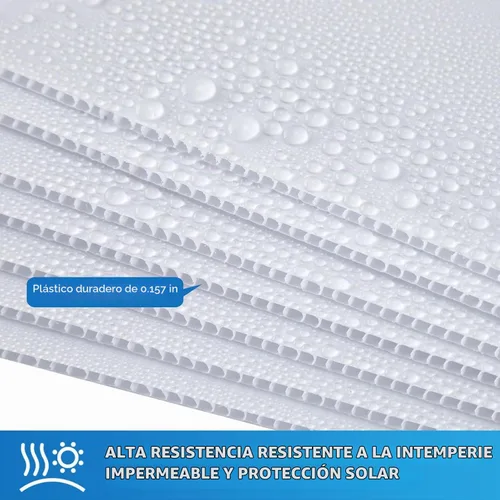 Vista 5 de Pinkunn Paquete de 24 tableros de plástico corrugado de 3/16 pulgadas de grosor, hojas de póster, impermeables