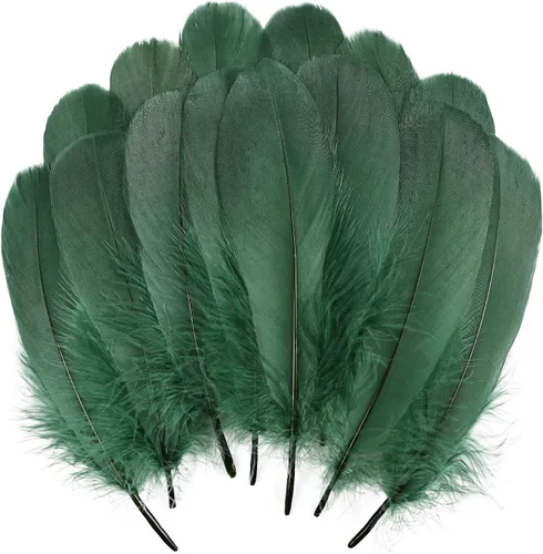 Vista 19 de THARAHT 120 plumas de ganso azul aguamarina naturales a granel de 6-8 pulgadas 5.9-7.9 in para manualidades, bricolaje, cosplay, boda, fiesta
