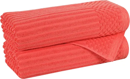 Vista 110 de Superior Juego de 6 toallas de algodón sólido y acanalado, toallas de cara de 13 x 13 pulgadas, toallas de mano de 16 x 28 pulgadas, toallas de baño
