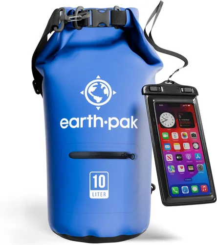 Vista 22 de Earth Pak Bolsa seca impermeable con bolsillo con cremallera, mochila impermeable para mantener el equipo seco